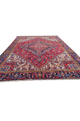 Authentic Hand Knotted Vintage Hareez Wool Area Rug 10.0 x 7.10 Ft (1499 Ger-4)