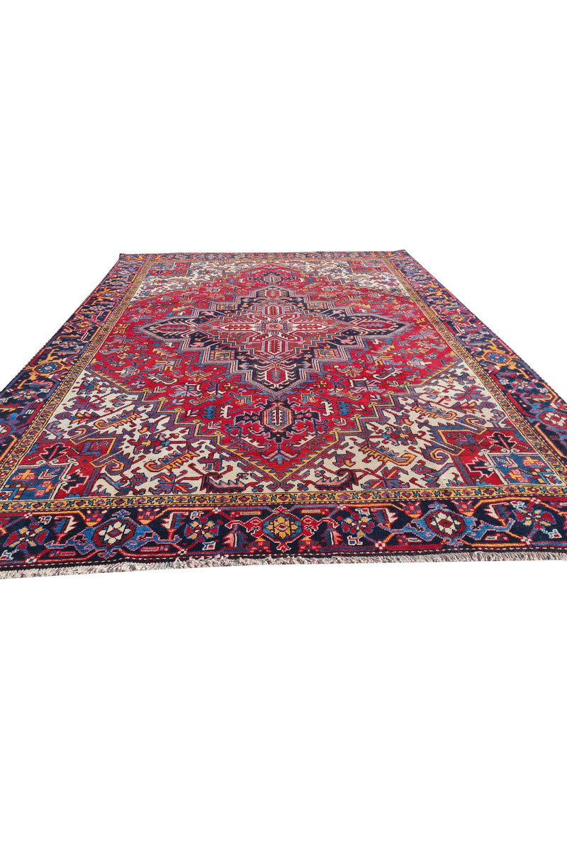 Authentic Hand Knotted Vintage Hareez Wool Area Rug 10.0 x 7.10 Ft (1499 Ger-4)