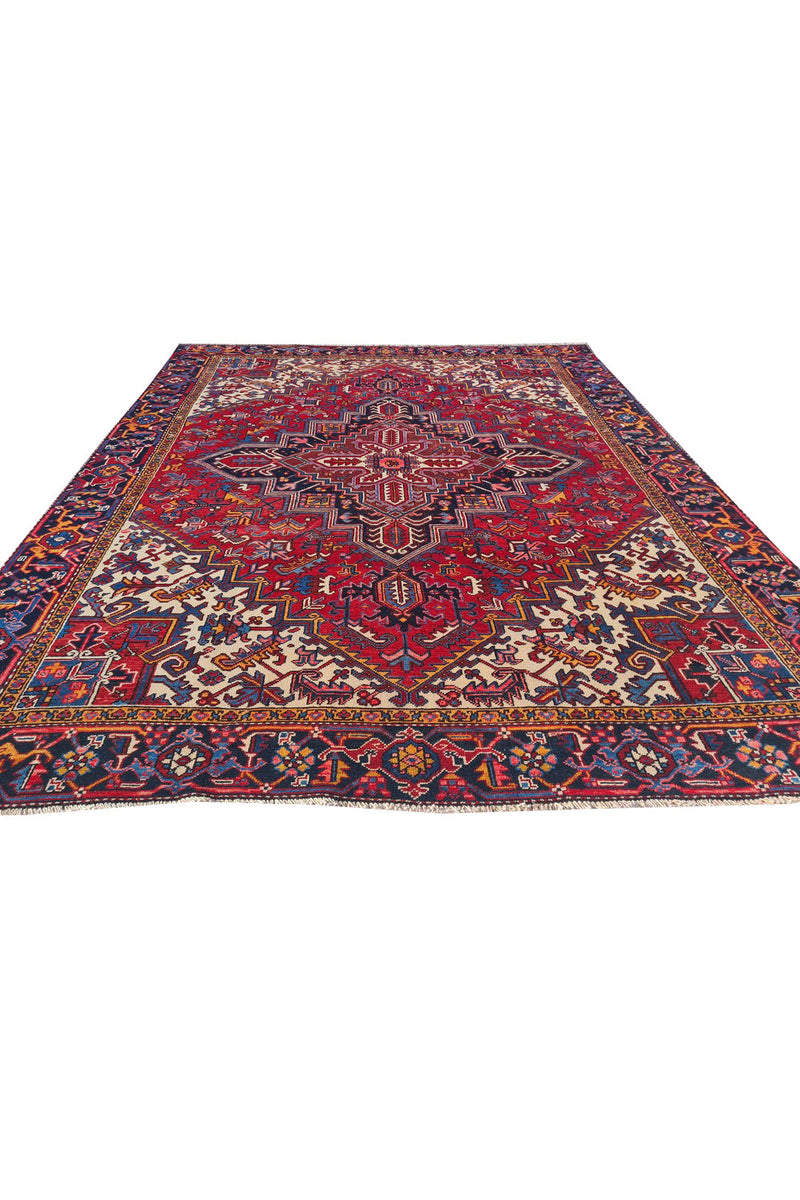 Authentic Hand Knotted Vintage Hareez Wool Area Rug 10.0 x 7.10 Ft (1499 Ger-4)