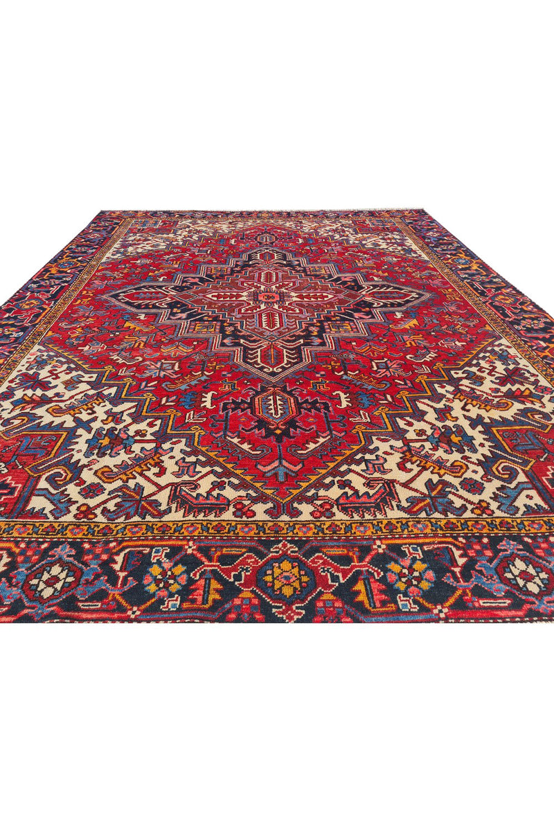 Authentic Hand Knotted Vintage Hareez Wool Area Rug 10.0 x 7.10 Ft (1499 Ger-4)