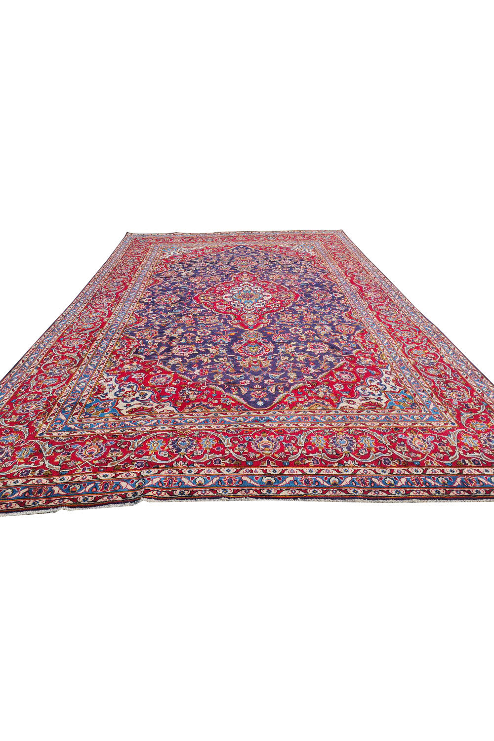 Authentic Hand Knotted Vintage Qashoun Wool Area Rug 11.10 x 7.10 Ft (1500 Ger-4)