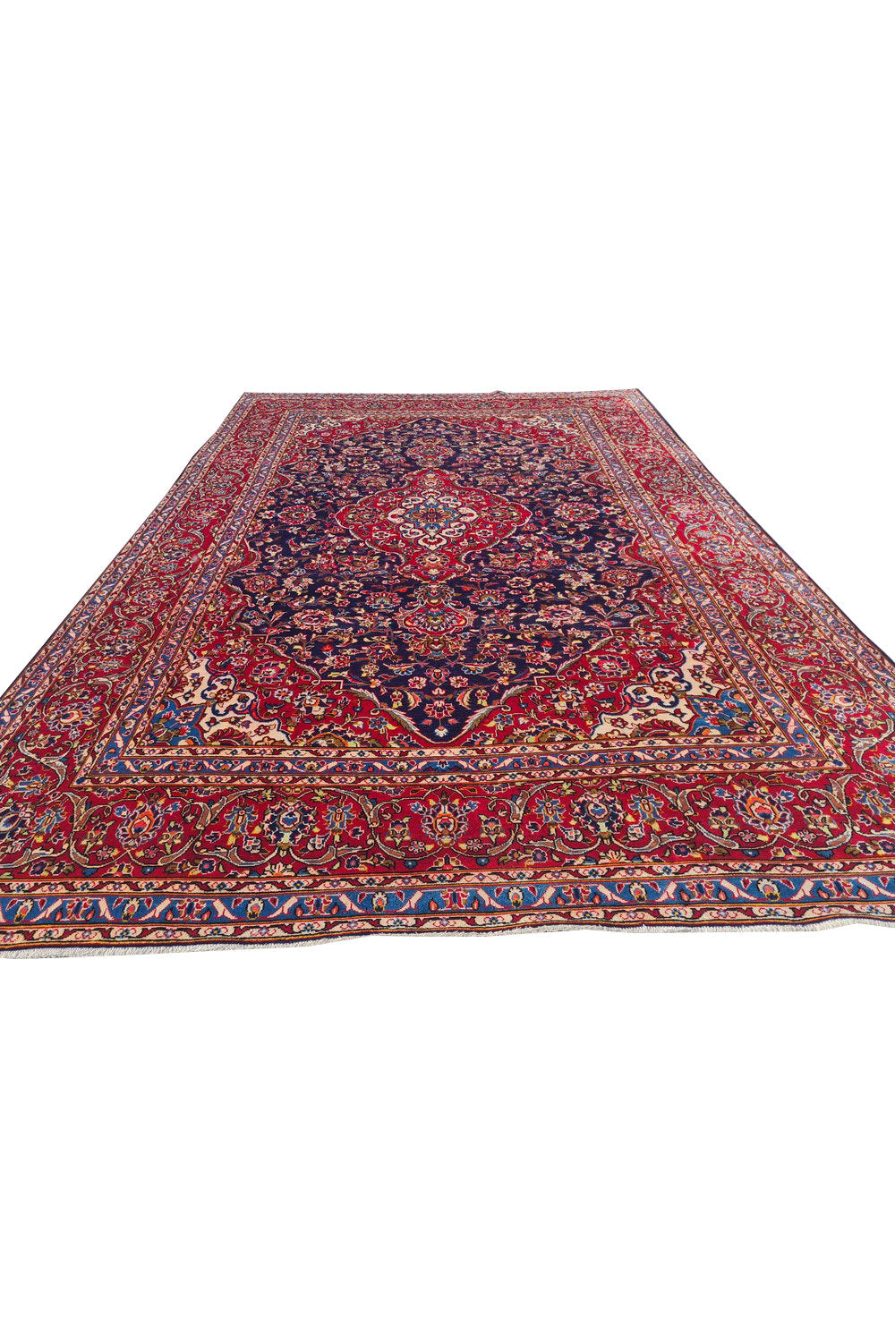 Authentic Hand Knotted Vintage Qashoun Wool Area Rug 11.10 x 7.10 Ft (1500 Ger-4)