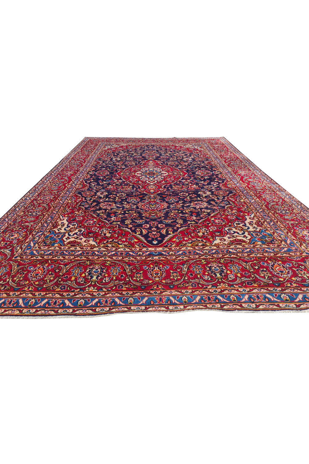 Authentic Hand Knotted Vintage Qashoun Wool Area Rug 11.10 x 7.10 Ft (1500 Ger-4)