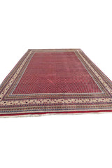 Authentic Hand Knotted Vintage Badam Gul Wool Area Rug 12 x 8 Ft (1501 Ger-4)