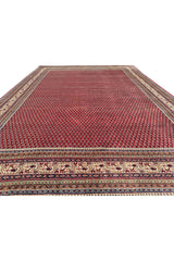 Authentic Hand Knotted Vintage Badam Gul Wool Area Rug 12 x 8 Ft (1501 Ger-4)