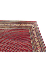 Authentic Hand Knotted Vintage Badam Gul Wool Area Rug 12 x 8 Ft (1501 Ger-4)