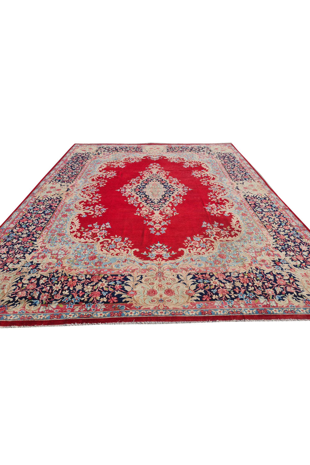 Authentic Hand Knotted Vintage Qirmoun Wool Area Rug 12.5 x 9.10 Ft (1504 Ger-4)