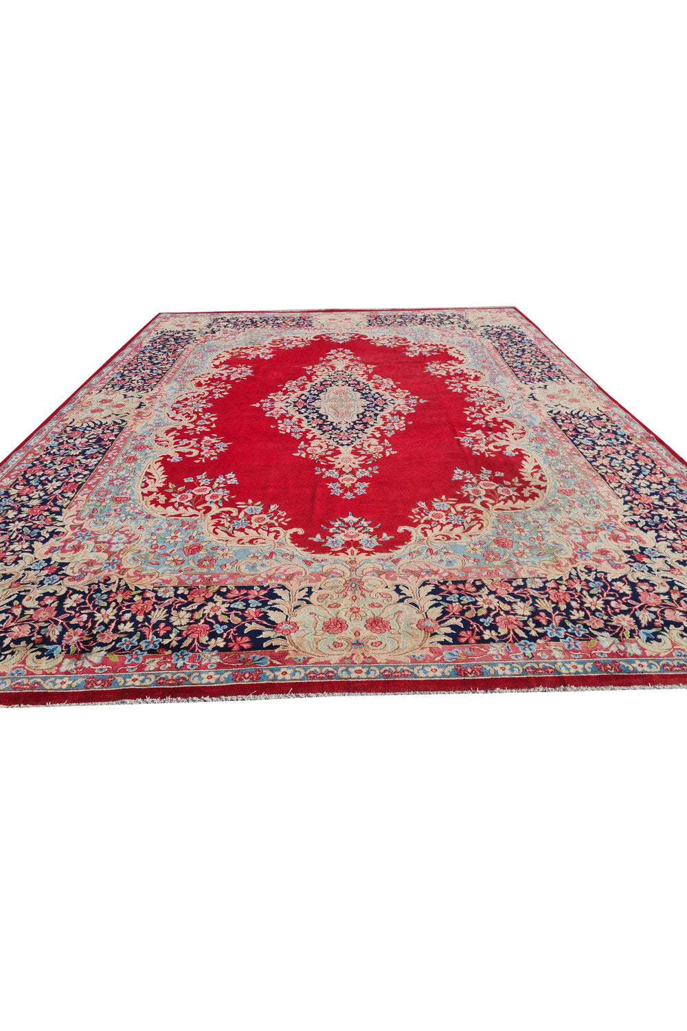 Authentic Hand Knotted Vintage Qirmoun Wool Area Rug 12.5 x 9.10 Ft (1504 Ger-4)