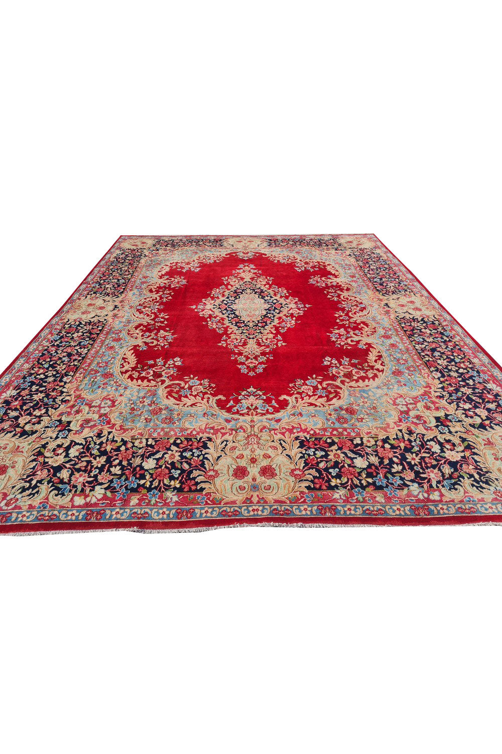 Authentic Hand Knotted Vintage Qirmoun Wool Area Rug 12.5 x 9.10 Ft (1504 Ger-4)