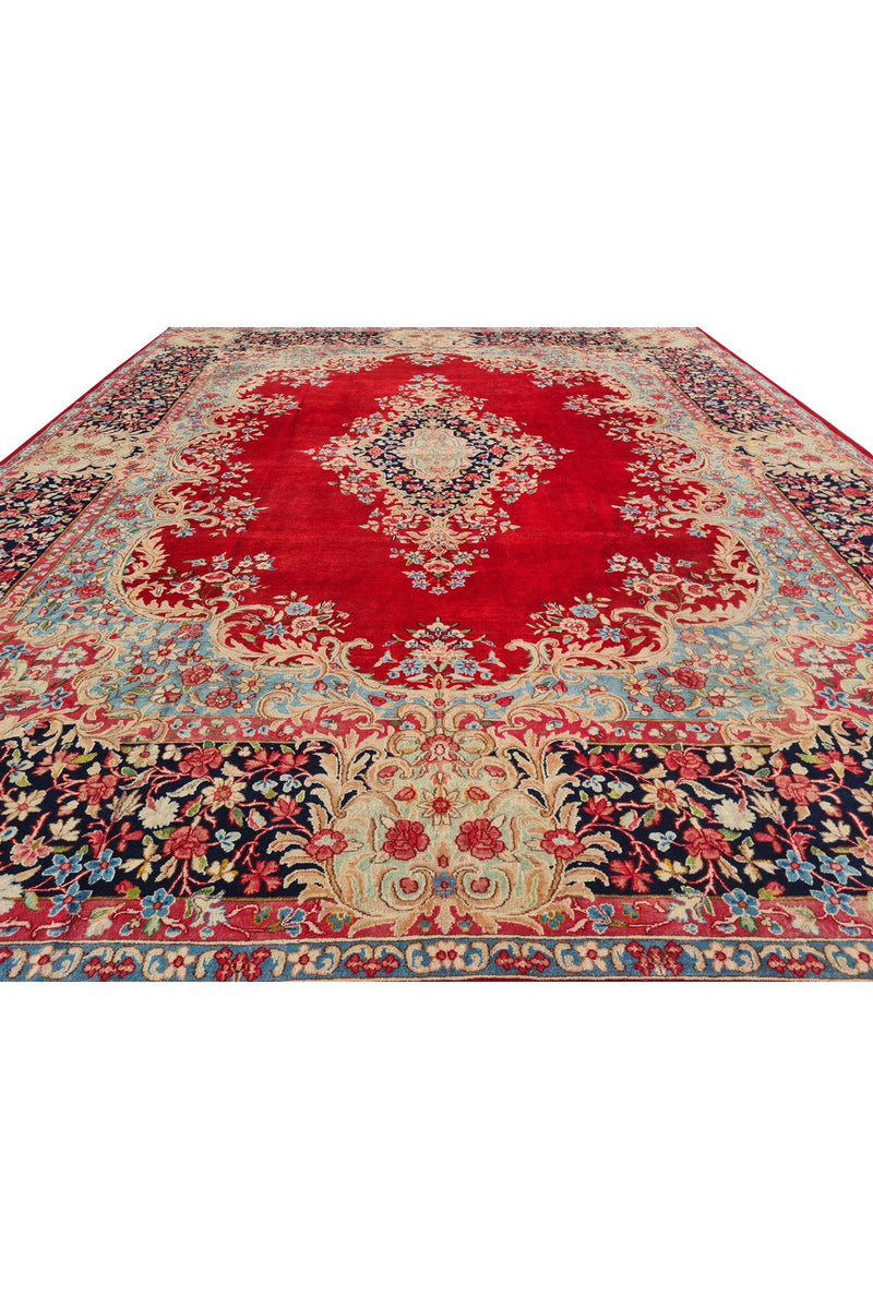 Authentic Hand Knotted Vintage Qirmoun Wool Area Rug 12.5 x 9.10 Ft (1504 Ger-4)