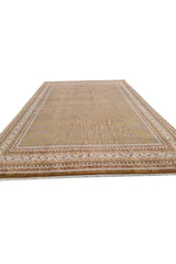 Authentic Hand Knotted Vintage Badam Gul Wool Area Rug 11 x 8 Ft (1505 Ger-4)