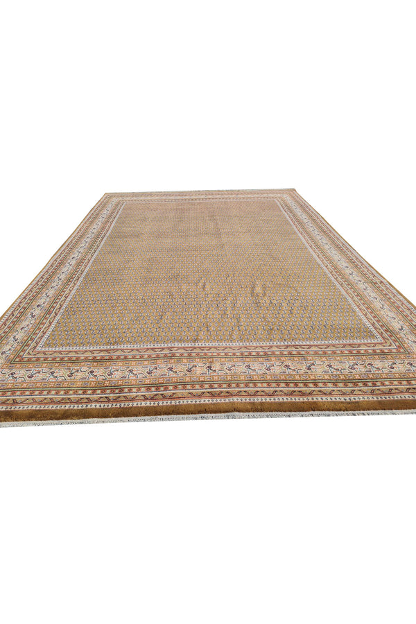 Authentic Hand Knotted Vintage Badam Gul Wool Area Rug 11 x 8 Ft (1505 Ger-4)