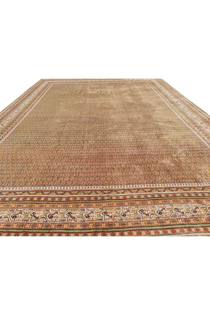 Authentic Hand Knotted Vintage Badam Gul Wool Area Rug 11 x 8 Ft (1505 Ger-4)