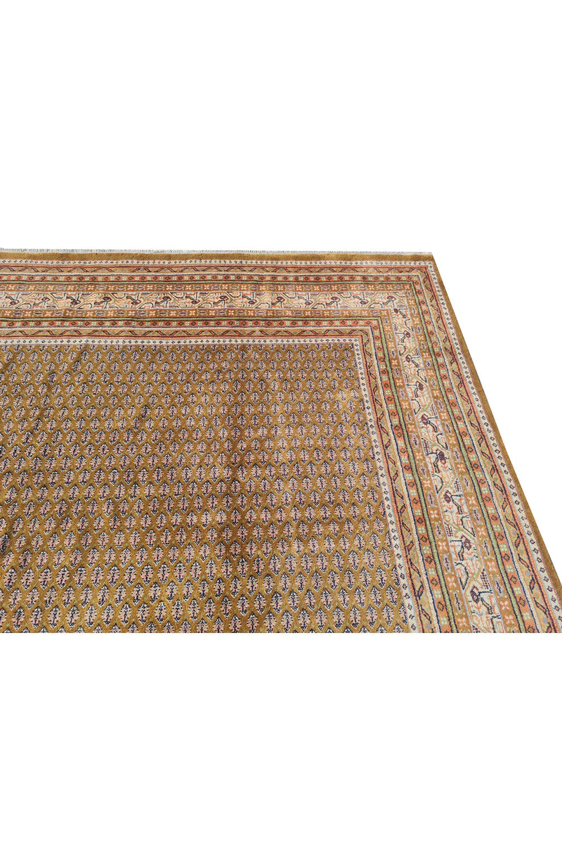 Authentic Hand Knotted Vintage Badam Gul Wool Area Rug 11 x 8 Ft (1505 Ger-4)