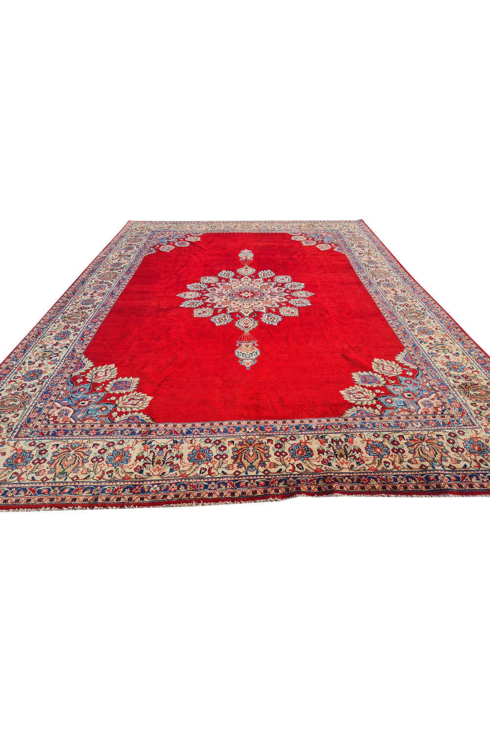 Authentic Hand Knotted Vintage Qashoun Wool Area Rug 12 x 9 Ft (1507 Ger-4)