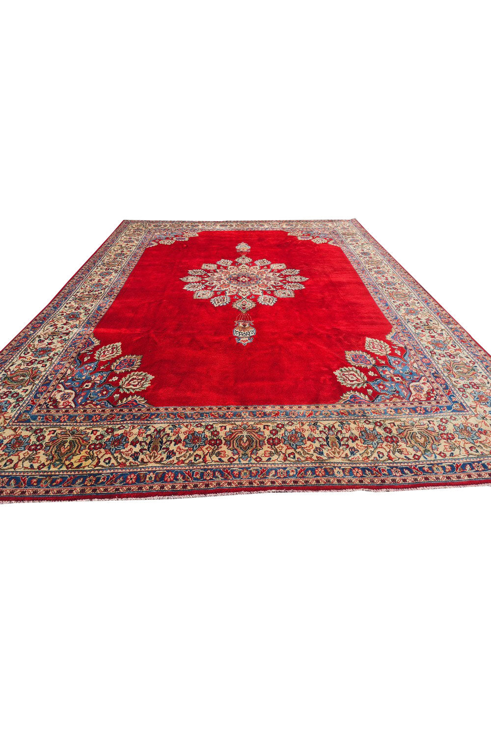 Authentic Hand Knotted Vintage Qashoun Wool Area Rug 12 x 9 Ft (1507 Ger-4)