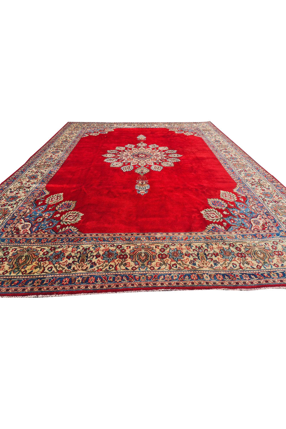 Authentic Hand Knotted Vintage Qashoun Wool Area Rug 12 x 9 Ft (1507 Ger-4)