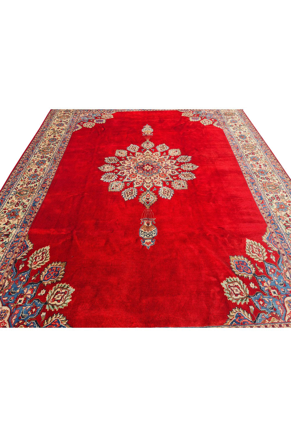 Authentic Hand Knotted Vintage Qashoun Wool Area Rug 12 x 9 Ft (1507 Ger-4)