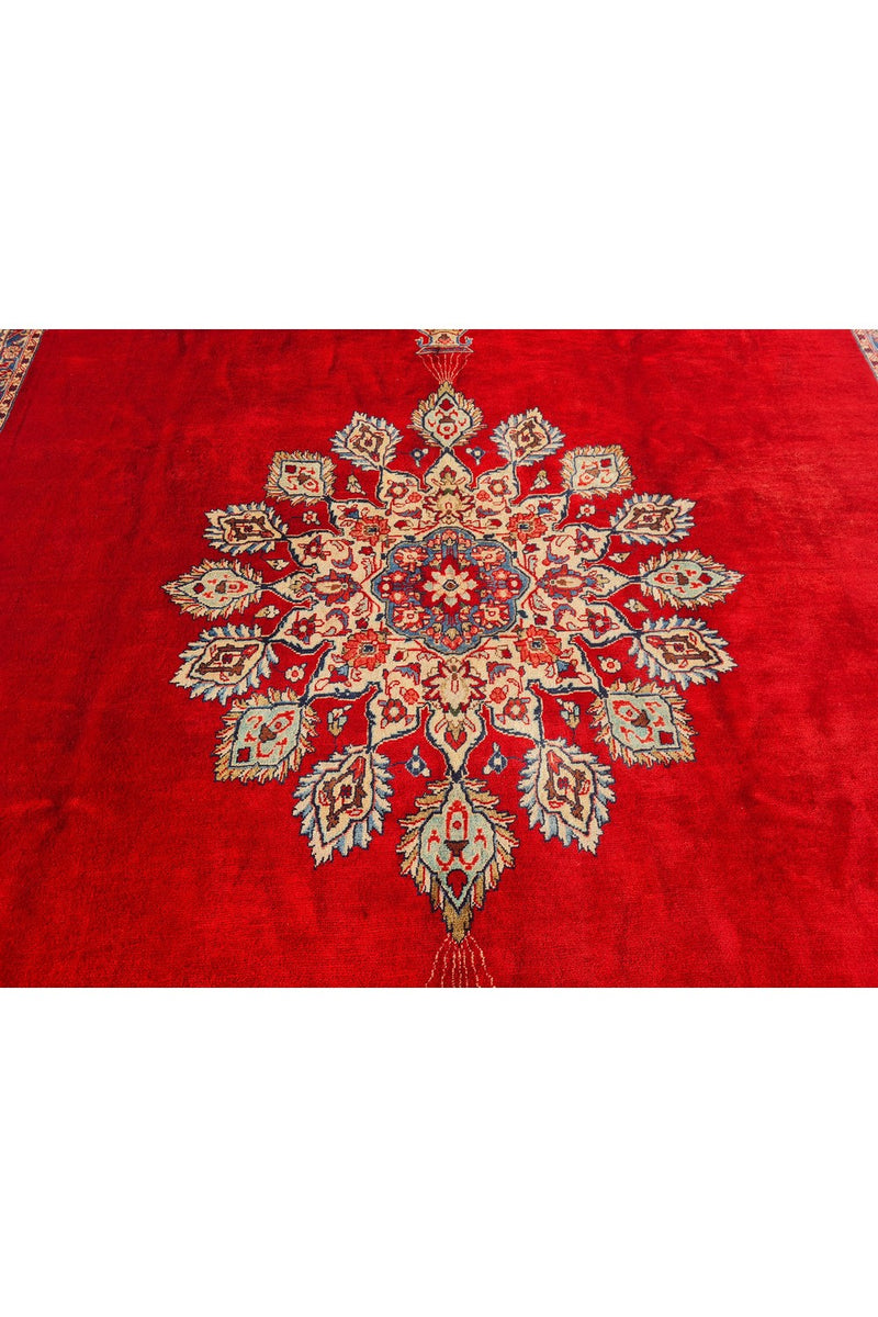 Authentic Hand Knotted Vintage Qashoun Wool Area Rug 12 x 9 Ft (1507 Ger-4)