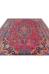 Authentic Hand Knotted Vintage Qashoun Wool Area Rug 13.2 x 10.1 Ft (1513 Ger-4)