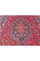 Authentic Hand Knotted Vintage Qashoun Wool Area Rug 13.2 x 10.1 Ft (1513 Ger-4)