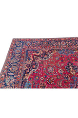 Authentic Hand Knotted Vintage Qashoun Wool Area Rug 13.2 x 10.1 Ft (1513 Ger-4)