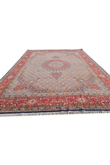 Authentic Hand Knotted Vintage Yamoud Wool Area Rug 12.9 x 9.7 Ft (1516 Ger-4)
