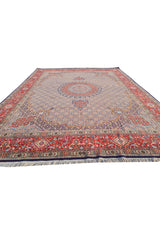 Authentic Hand Knotted Vintage Yamoud Wool Area Rug 12.9 x 9.7 Ft (1516 Ger-4)