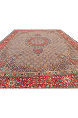 Authentic Hand Knotted Vintage Yamoud Wool Area Rug 12.9 x 9.7 Ft (1516 Ger-4)