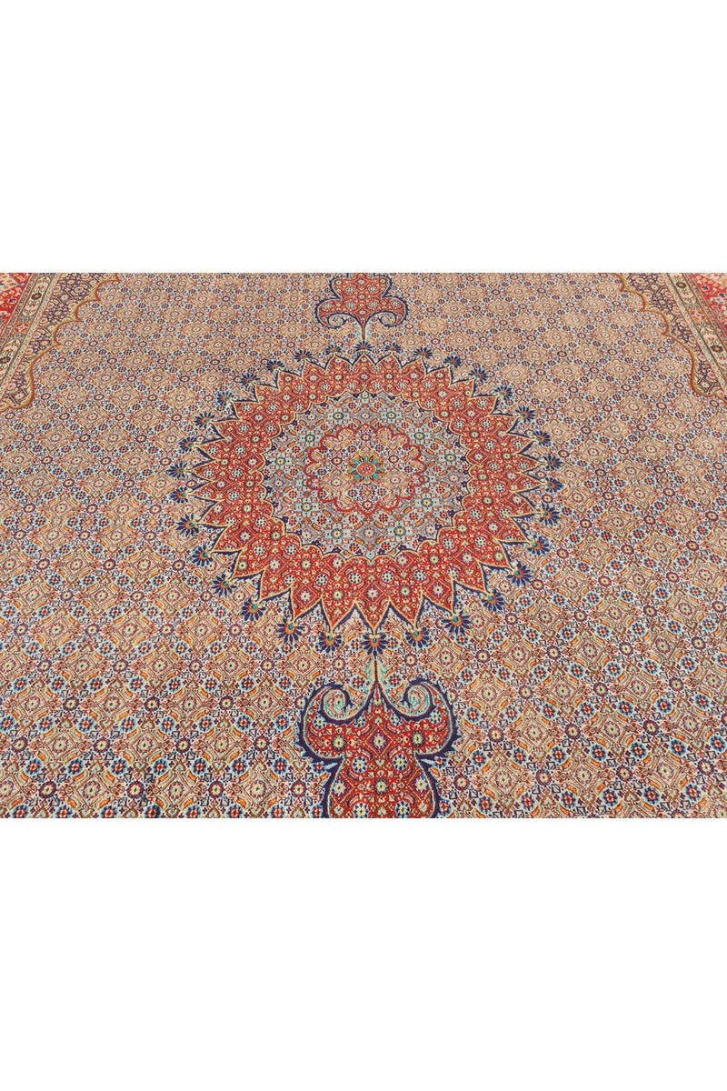 Authentic Hand Knotted Vintage Yamoud Wool Area Rug 12.9 x 9.7 Ft (1516 Ger-4)