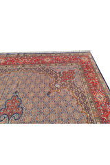 Authentic Hand Knotted Vintage Yamoud Wool Area Rug 12.9 x 9.7 Ft (1516 Ger-4)