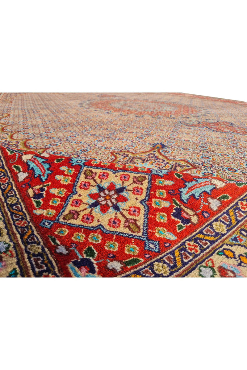 Authentic Hand Knotted Vintage Yamoud Wool Area Rug 12.9 x 9.7 Ft (1516 Ger-4)