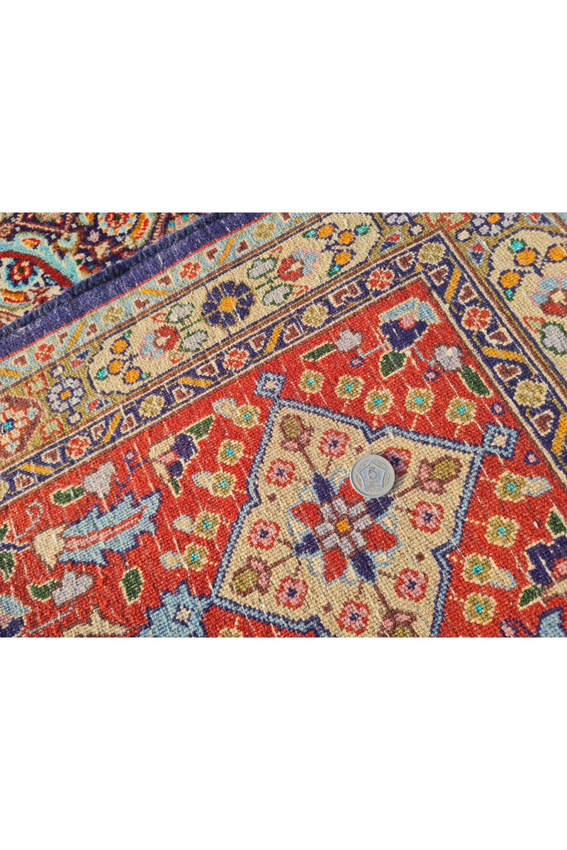 Authentic Hand Knotted Vintage Yamoud Wool Area Rug 12.9 x 9.7 Ft (1516 Ger-4)