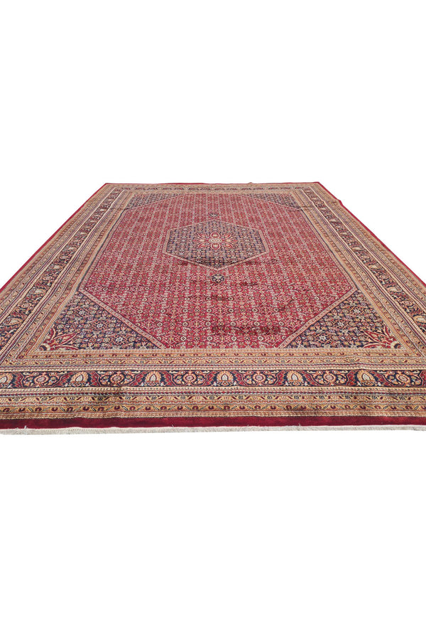 Authentic Hand Knotted Vintage Qashoun Wool Area Rug 12 x 9 Ft (1419 Ger-4)
