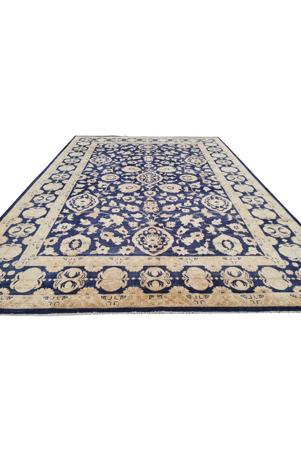 Authentic Hand Knotted Vintage Afghan Chobi Wool Area Rug 11.5 x 8.4 Ft (1520 Ger-4)