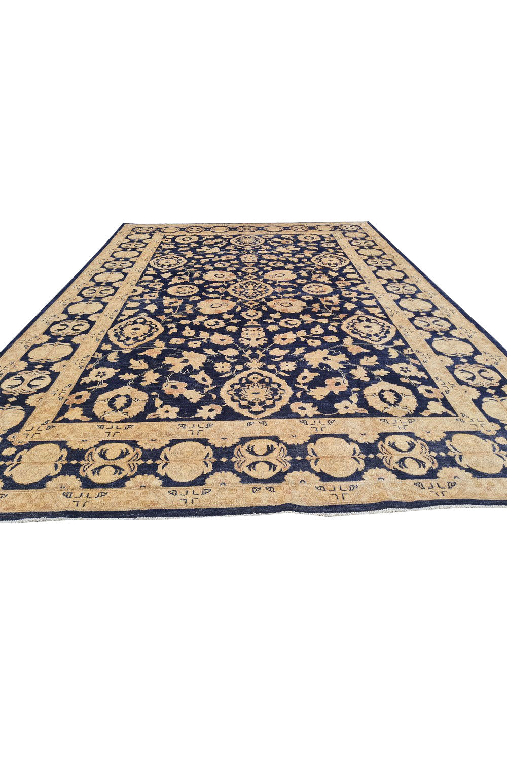 Authentic Hand Knotted Vintage Afghan Chobi Wool Area Rug 11.5 x 8.4 Ft (1520 Ger-4)