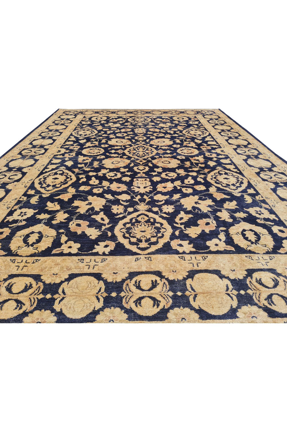 Authentic Hand Knotted Vintage Afghan Chobi Wool Area Rug 11.5 x 8.4 Ft (1520 Ger-4)