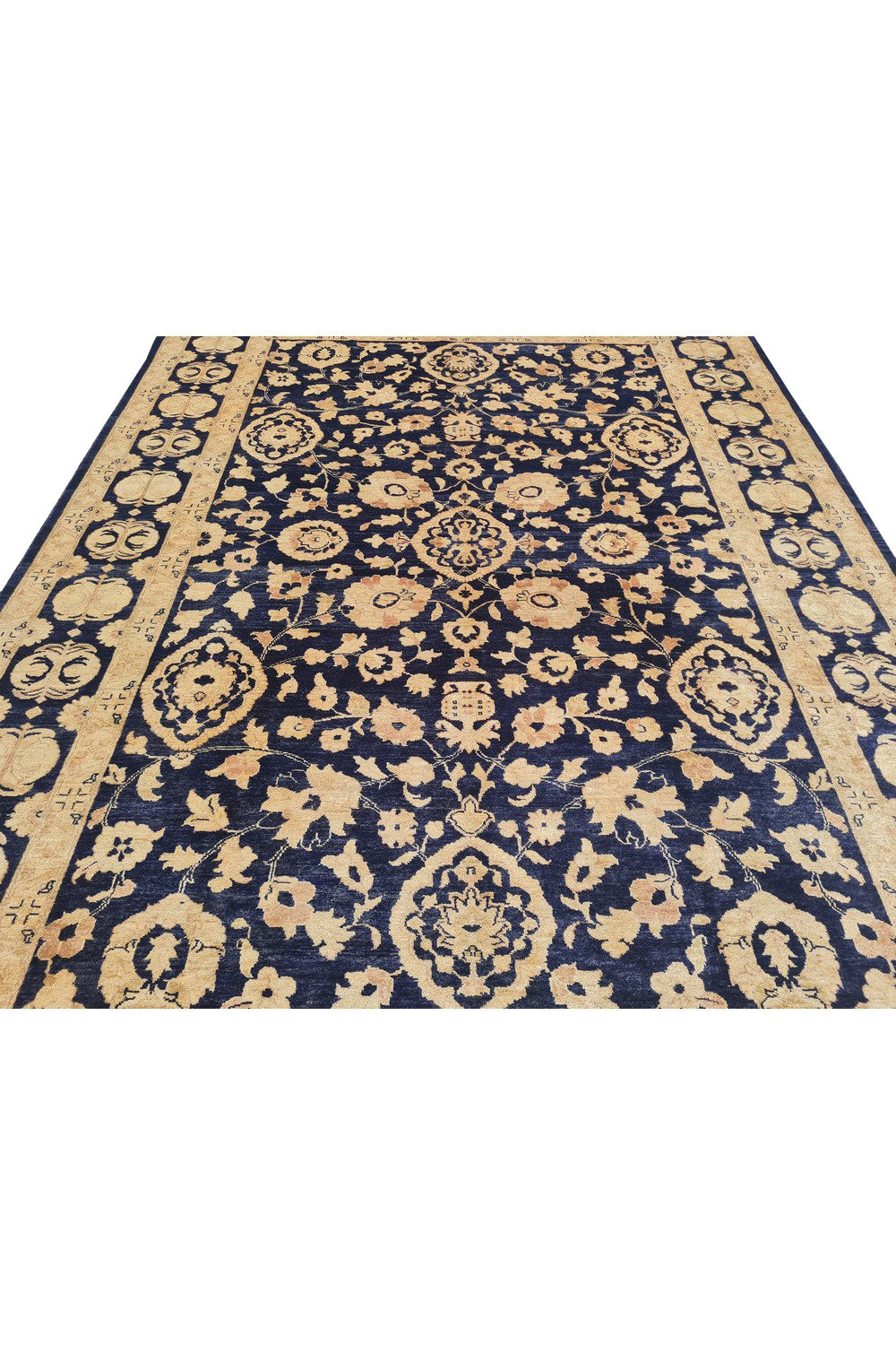 Authentic Hand Knotted Vintage Afghan Chobi Wool Area Rug 11.5 x 8.4 Ft (1520 Ger-4)