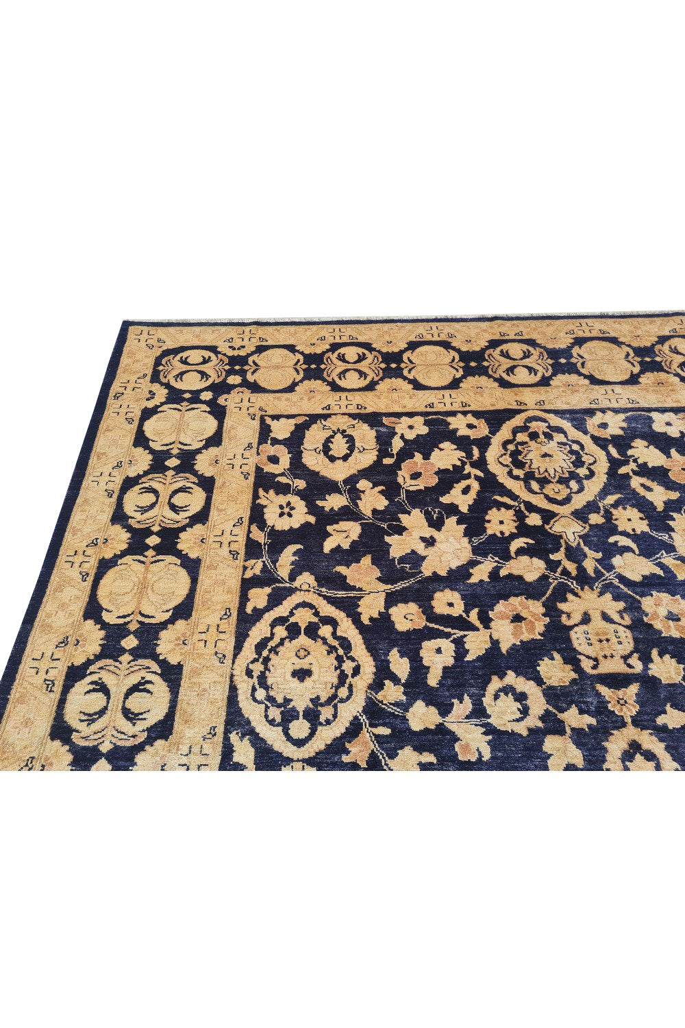 Authentic Hand Knotted Vintage Afghan Chobi Wool Area Rug 11.5 x 8.4 Ft (1520 Ger-4)