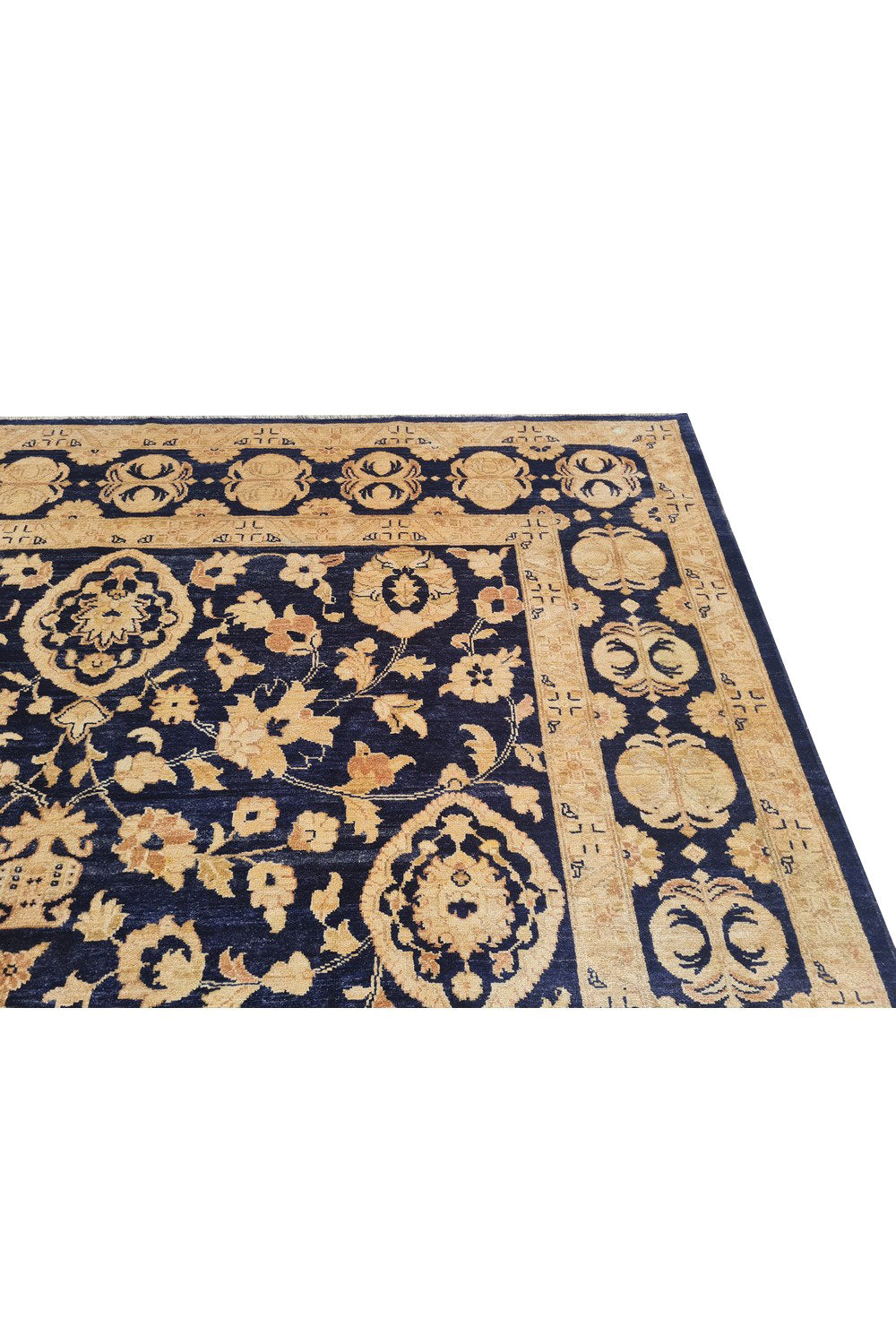 Authentic Hand Knotted Vintage Afghan Chobi Wool Area Rug 11.5 x 8.4 Ft (1520 Ger-4)