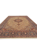 Authentic Hand Knotted Vintage Double knot Wool Area Rug 12.3 x 9.0 Ft (1521 Ger-4)