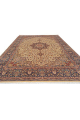 Authentic Hand Knotted Vintage Double knot Wool Area Rug 12.3 x 9.0 Ft (1521 Ger-4)
