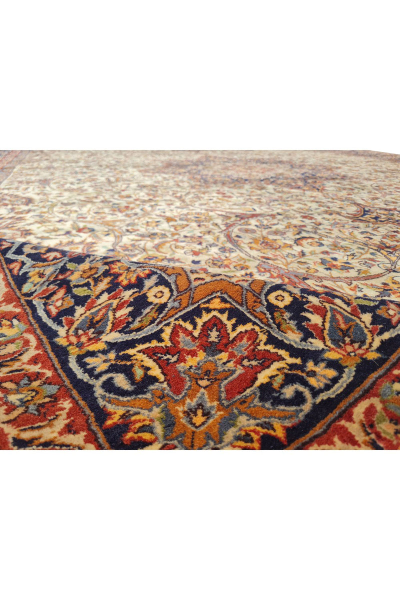 Authentic Hand Knotted Vintage Double knot Wool Area Rug 12.3 x 9.0 Ft (1521 Ger-4)