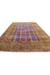 Authentic Hand Knotted Vintage Afghan Dowlatabad Moori Wool Area Rug 10 x 7 Ft (1522 Ger-4)