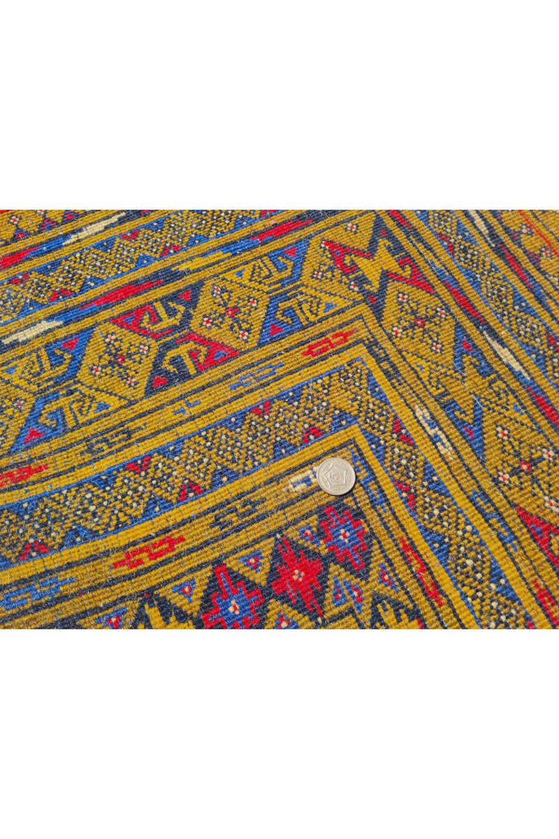 Authentic Hand Knotted Vintage Afghan Dowlatabad Moori Wool Area Rug 10 x 7 Ft (1522 Ger-4)