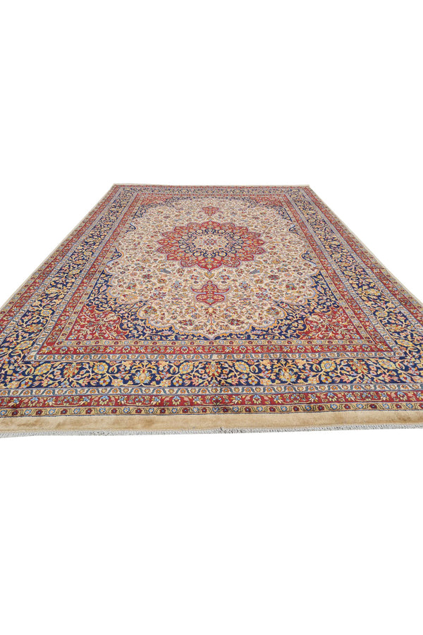 Authentic Hand Knotted Vintage Tabreez Wool Area Rug 11 x 8 Ft (1524 Ger-4)