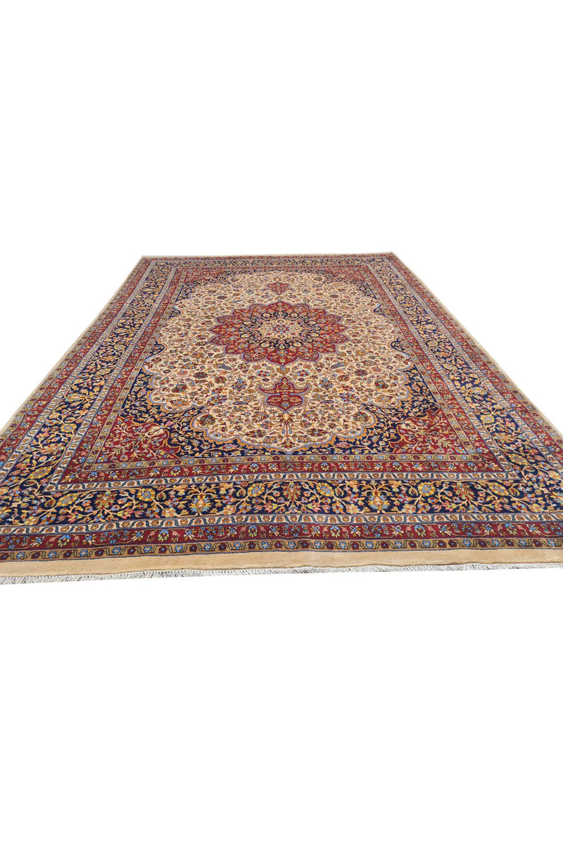 Authentic Hand Knotted Vintage Tabreez Wool Area Rug 11 x 8 Ft (1524 Ger-4)