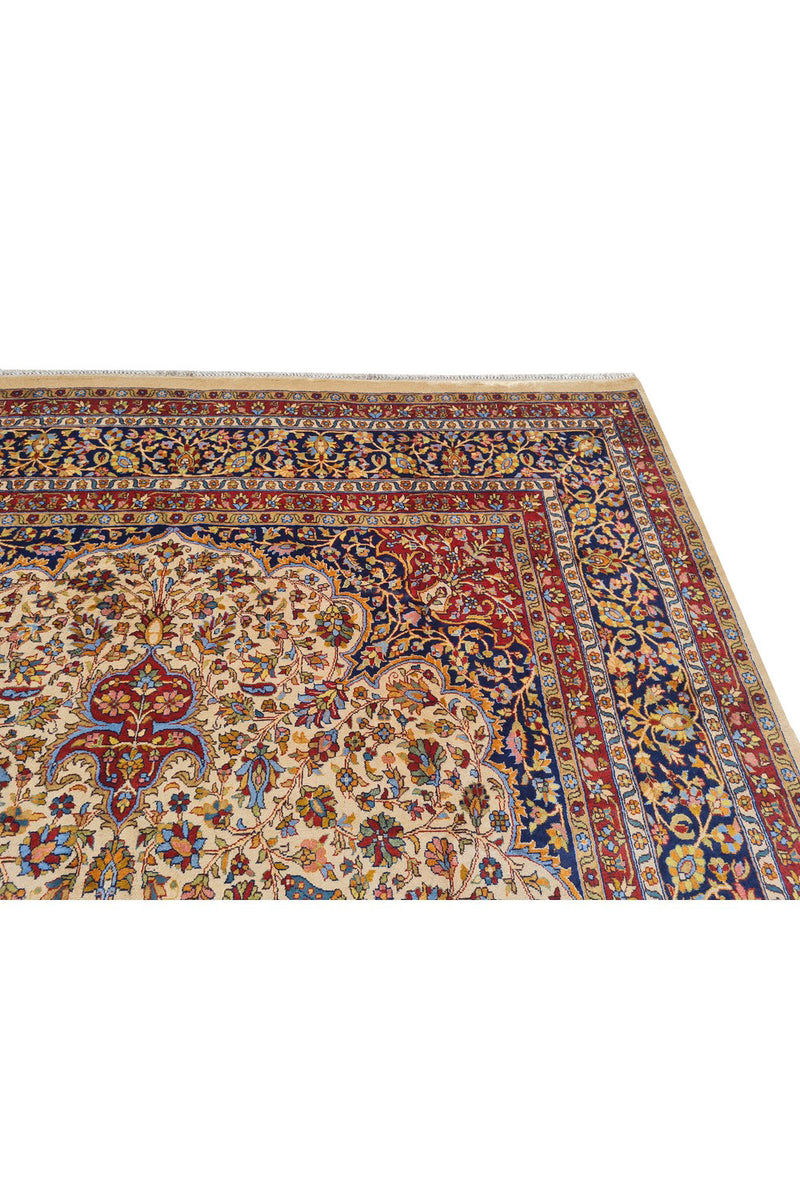 Authentic Hand Knotted Vintage Tabreez Wool Area Rug 11 x 8 Ft (1524 Ger-4)