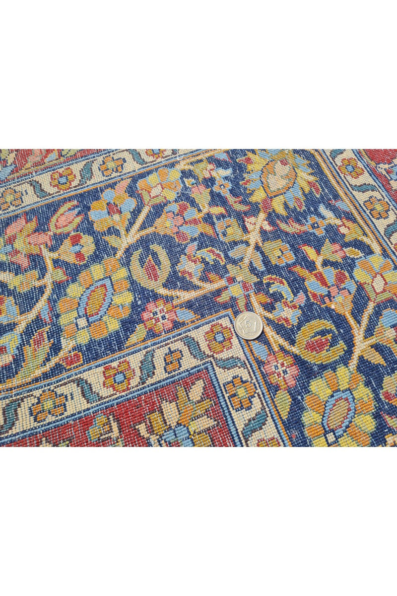 Authentic Hand Knotted Vintage Tabreez Wool Area Rug 11 x 8 Ft (1524 Ger-4)