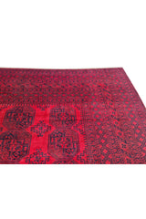 Authentic Hand Knotted Antique Afghan Turkmen Felpah Wool Area Rug 14.1 x 10.5 Ft (1531 Ger-4)